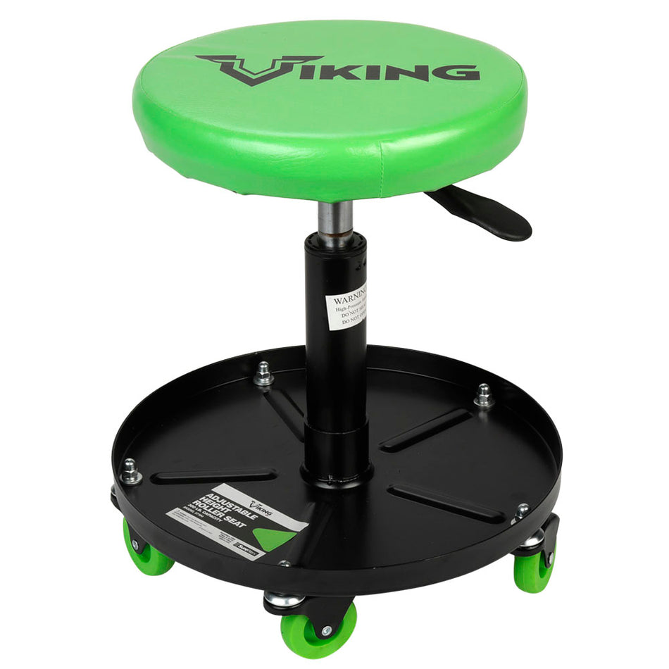 Viking Adjustable Height Roller Seat with Tool Tray - 300 lb Capacity