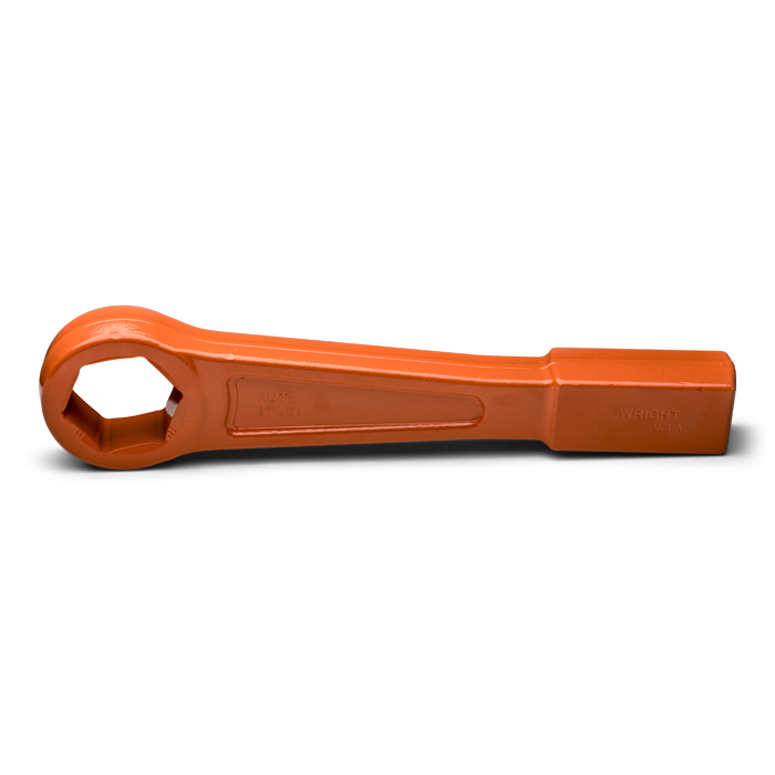 Striking Face Box Wrench 6 Point Straight Handle Heavy Duty Safety Orange - 1-1/16"