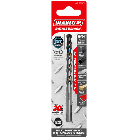 19/64" Metal Demon™ Drill Bit for Mild, Hardened and Stainless Steels - AAA Industrial Supply