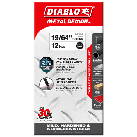 19/64" Metal Demon™ Drill Bits for Mild, Hardened and Stainless Steels - AAA Industrial Supply