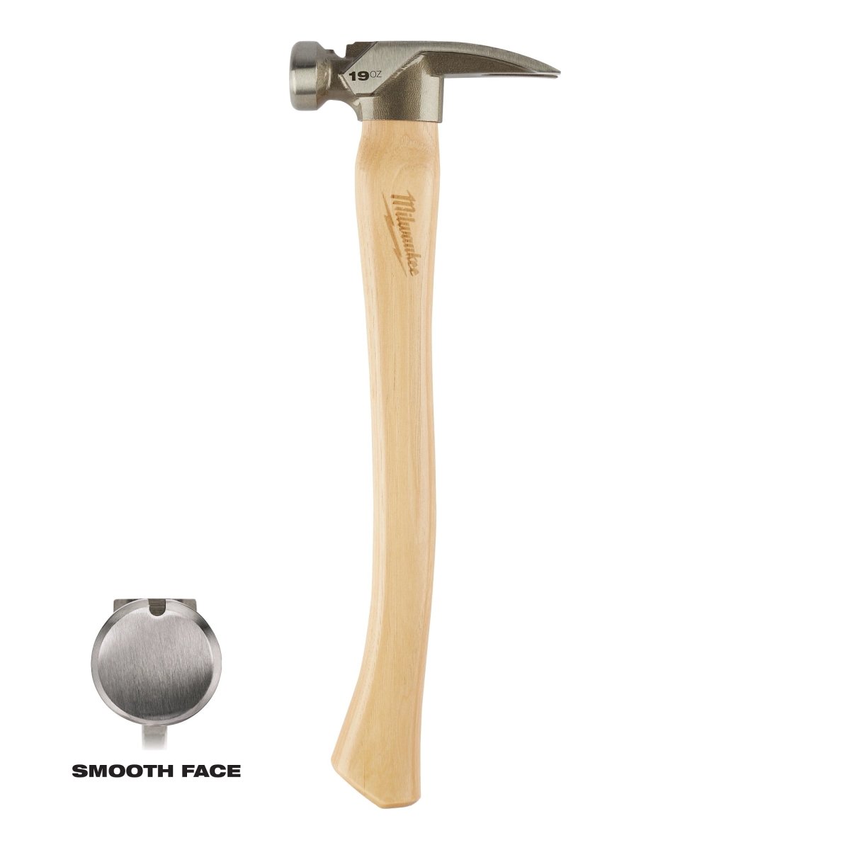 19oz Smooth Face Hickory Handle Framing Hammer - AAA Industrial Supply
