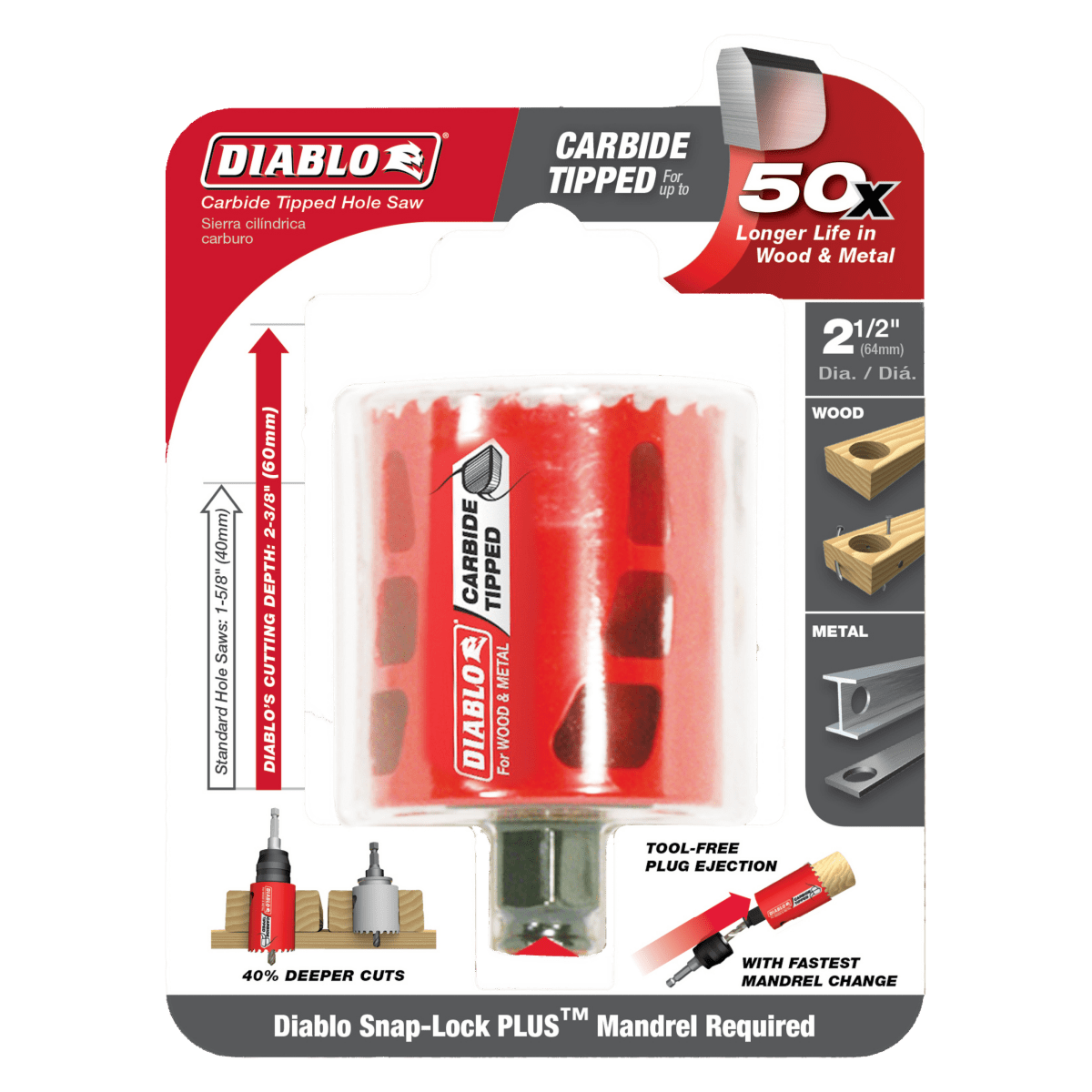 2 - 1/2" Carbide Teeth Hole Saw for Wood and Metal - AAA Industrial Supply
