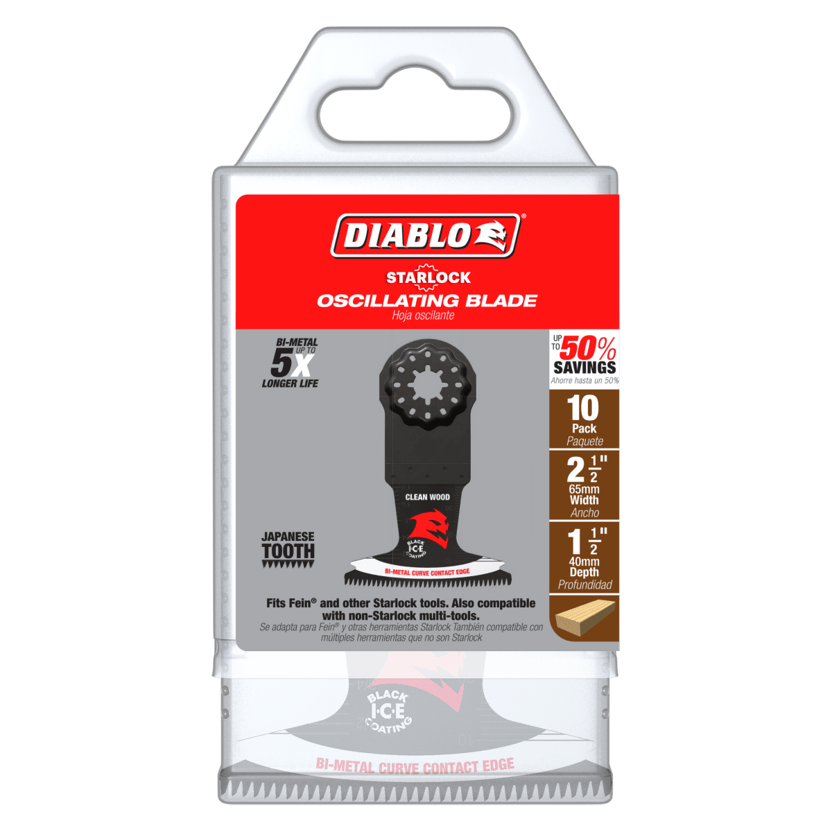 2 - 1/2" Demo Demon™ Starlock Bi - Metal Oscillating Blades for Clean Wood (10 - pk) - AAA Industrial Supply