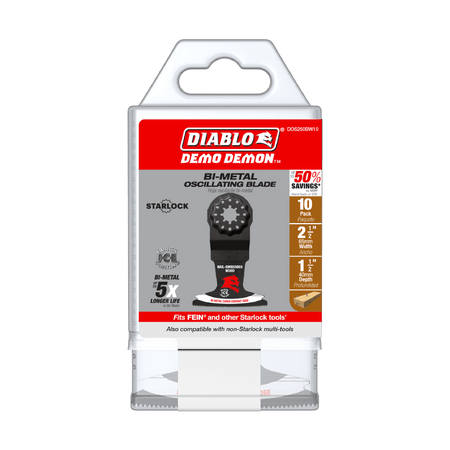 2 - 1/2" Demo Demon™ Starlock Bi - Metal Oscillating Blades for Nail - Embedded Wood (10 - pk) - AAA Industrial Supply