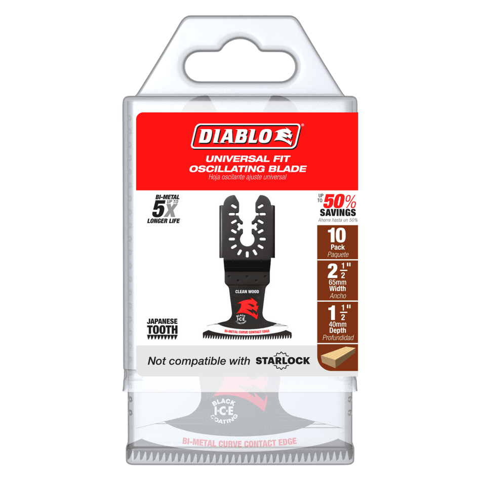 2 - 1/2" Demo Demon™ Universal Fit Bi - Metal Oscillating Blades for Clean Wood (10 - pk) - AAA Industrial Supply