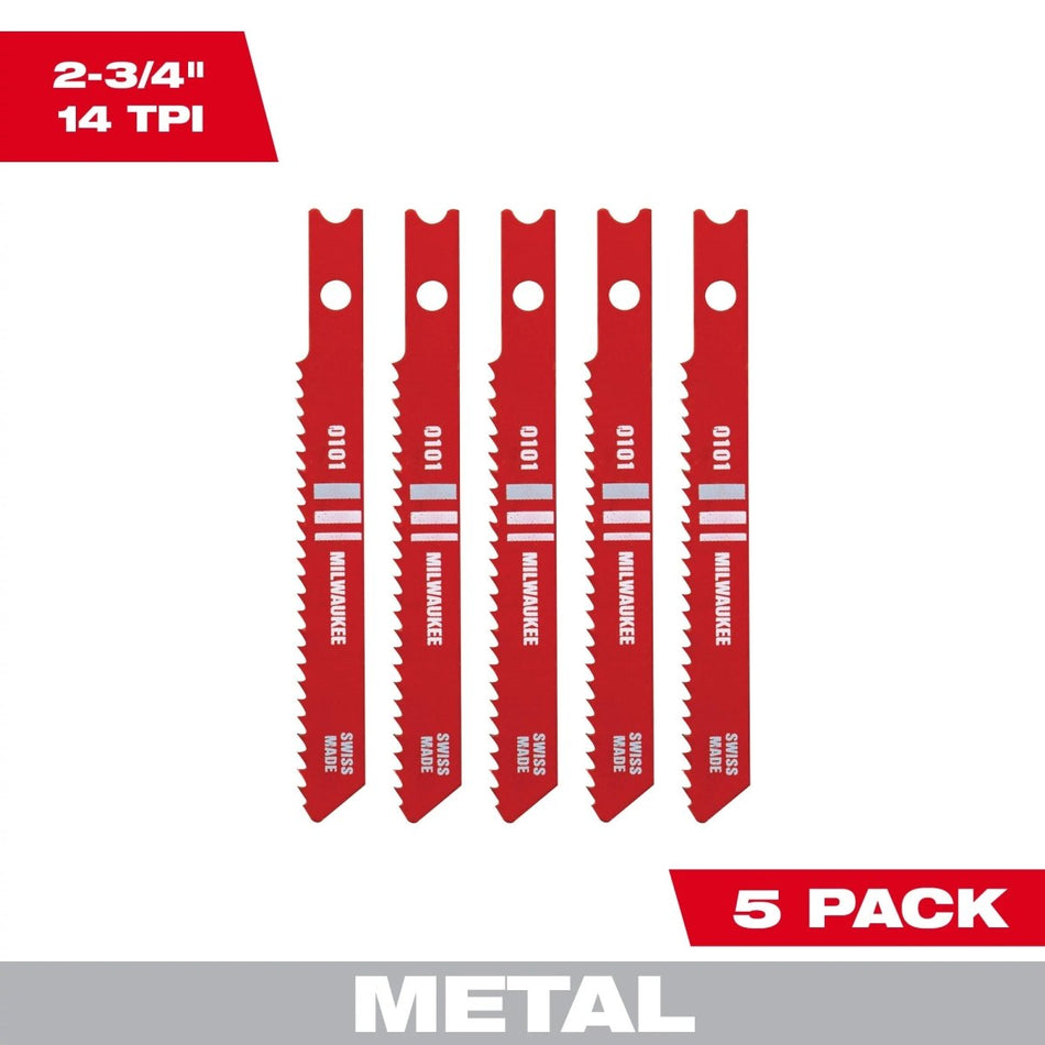 2 - 3/4" 14TPI U - Shank Metal High Speed Steel Jig Saw Blades (5 PK) - AAA Industrial Supply