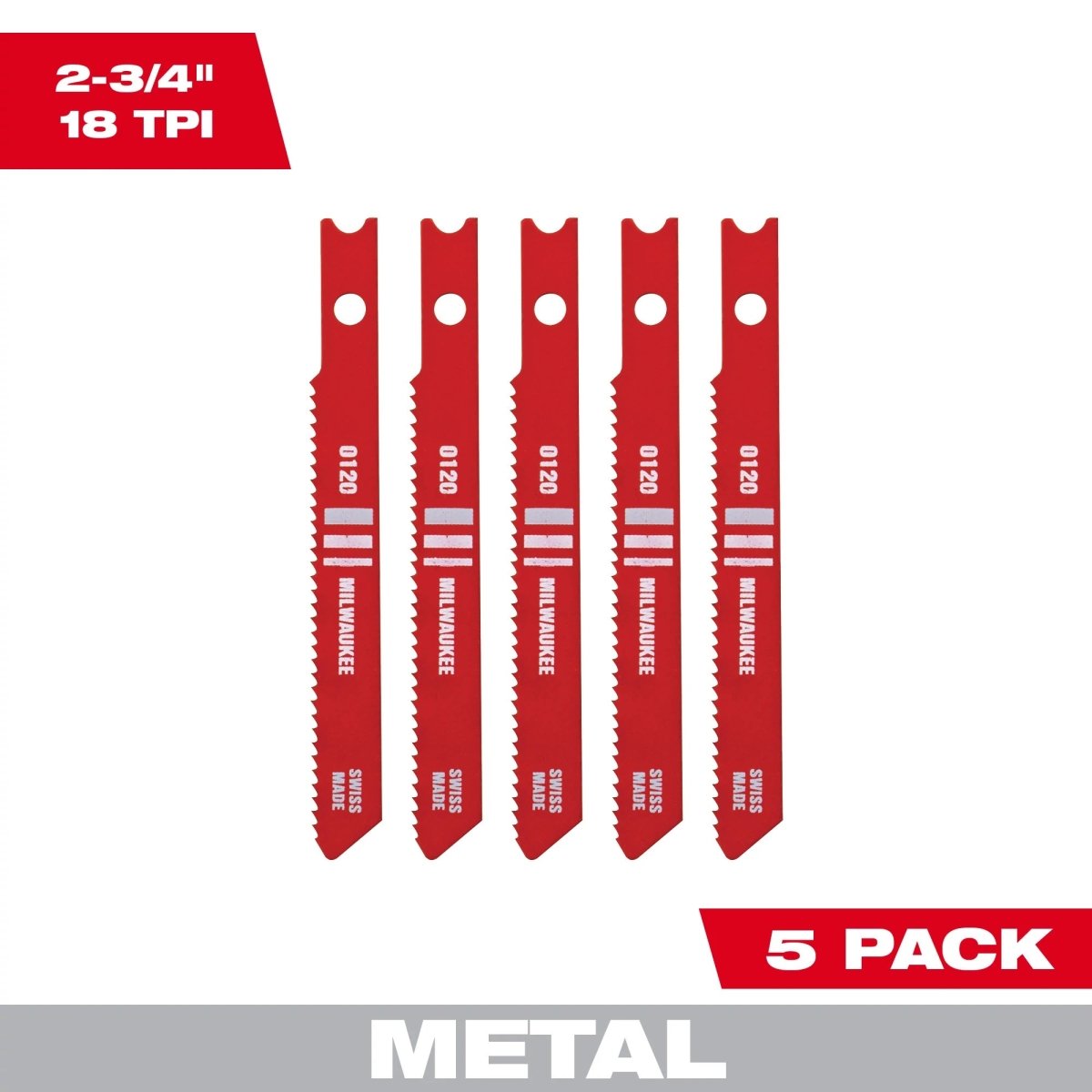 2 - 3/4" 18TPI U - Shank Metal High Speed Steel Jig Saw Blades (5 PK) - AAA Industrial Supply