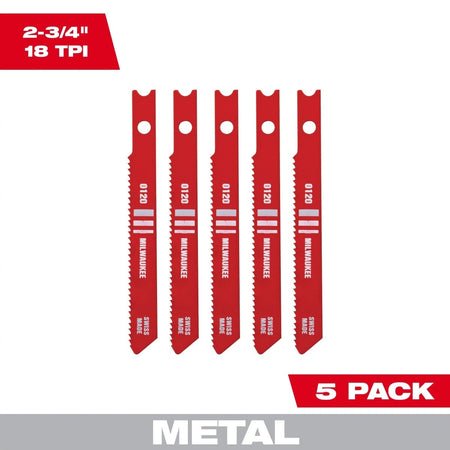 2 - 3/4" 18TPI U - Shank Metal High Speed Steel Jig Saw Blades (5 PK) - AAA Industrial Supply