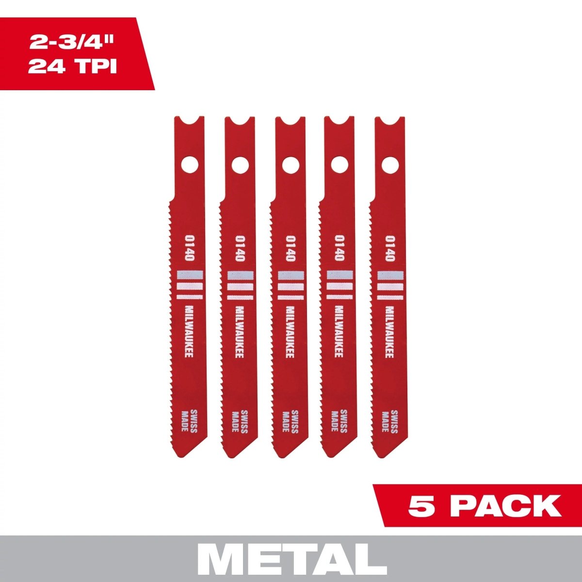 2 - 3/4" 24TPI U - Shank Metal High Speed Steel Jig Saw Blades (5 PK) - AAA Industrial Supply