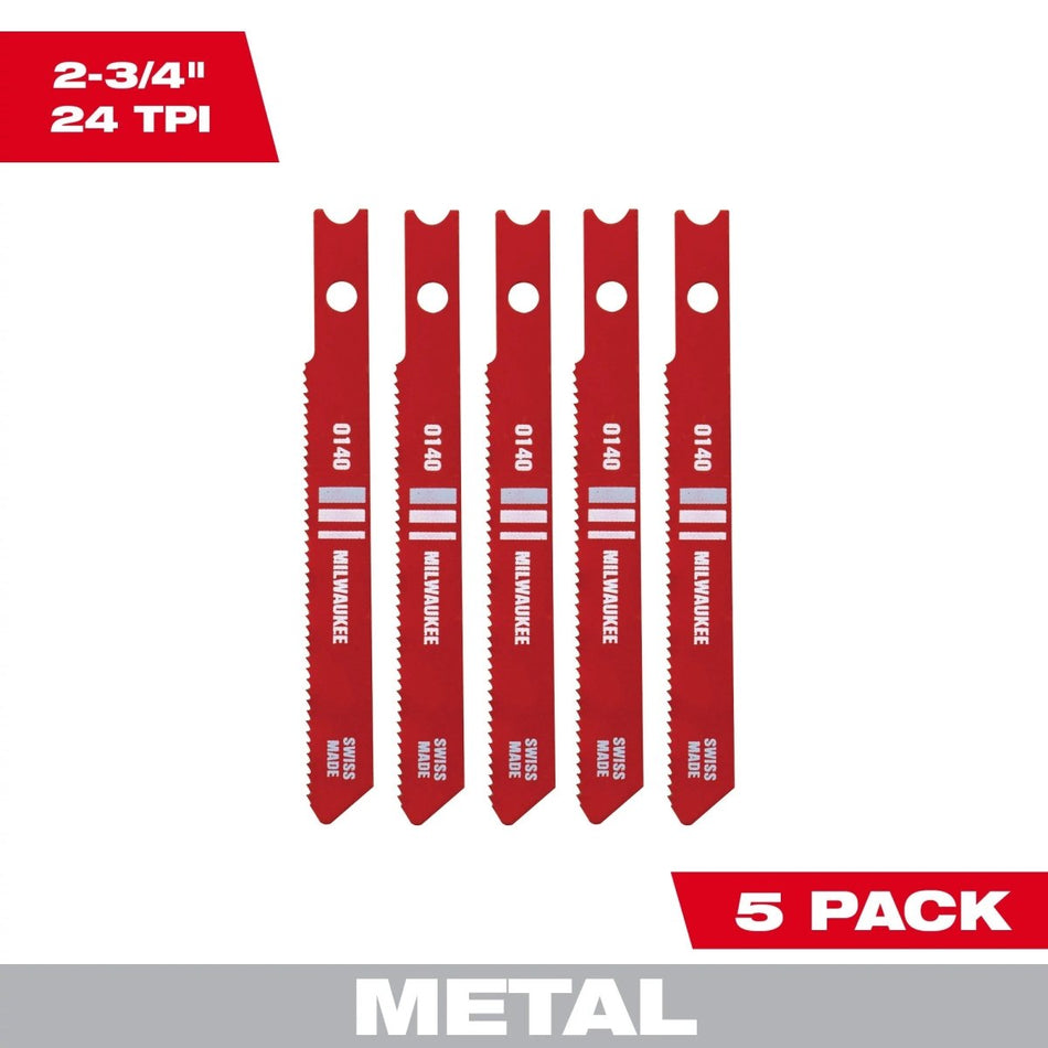 2 - 3/4" 24TPI U - Shank Metal High Speed Steel Jig Saw Blades (5 PK) - AAA Industrial Supply