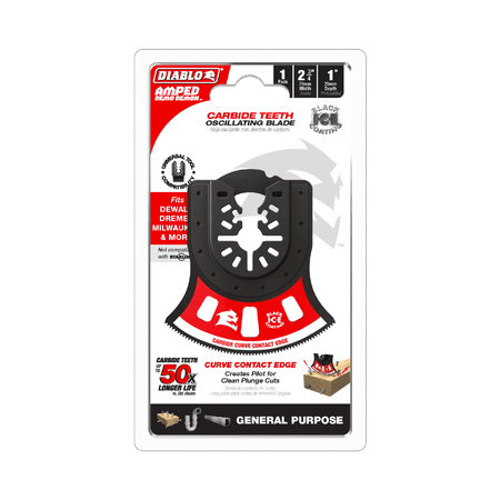 2 - 3/4" AMPED™ Demo Demon™ Universal Fit Carbide Teeth Oscillating Blade for General Purpose Cuts - AAA Industrial Supply