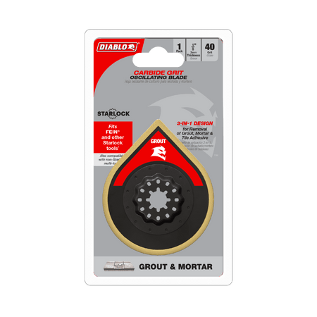 2 - 3/4" Starlock Carbide Grit Oscillating Sanding Blade for Grout and Mortar - AAA Industrial Supply