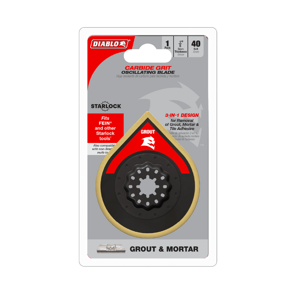 2 - 3/4" Starlock Carbide Grit Oscillating Sanding Blade for Grout and Mortar - AAA Industrial Supply