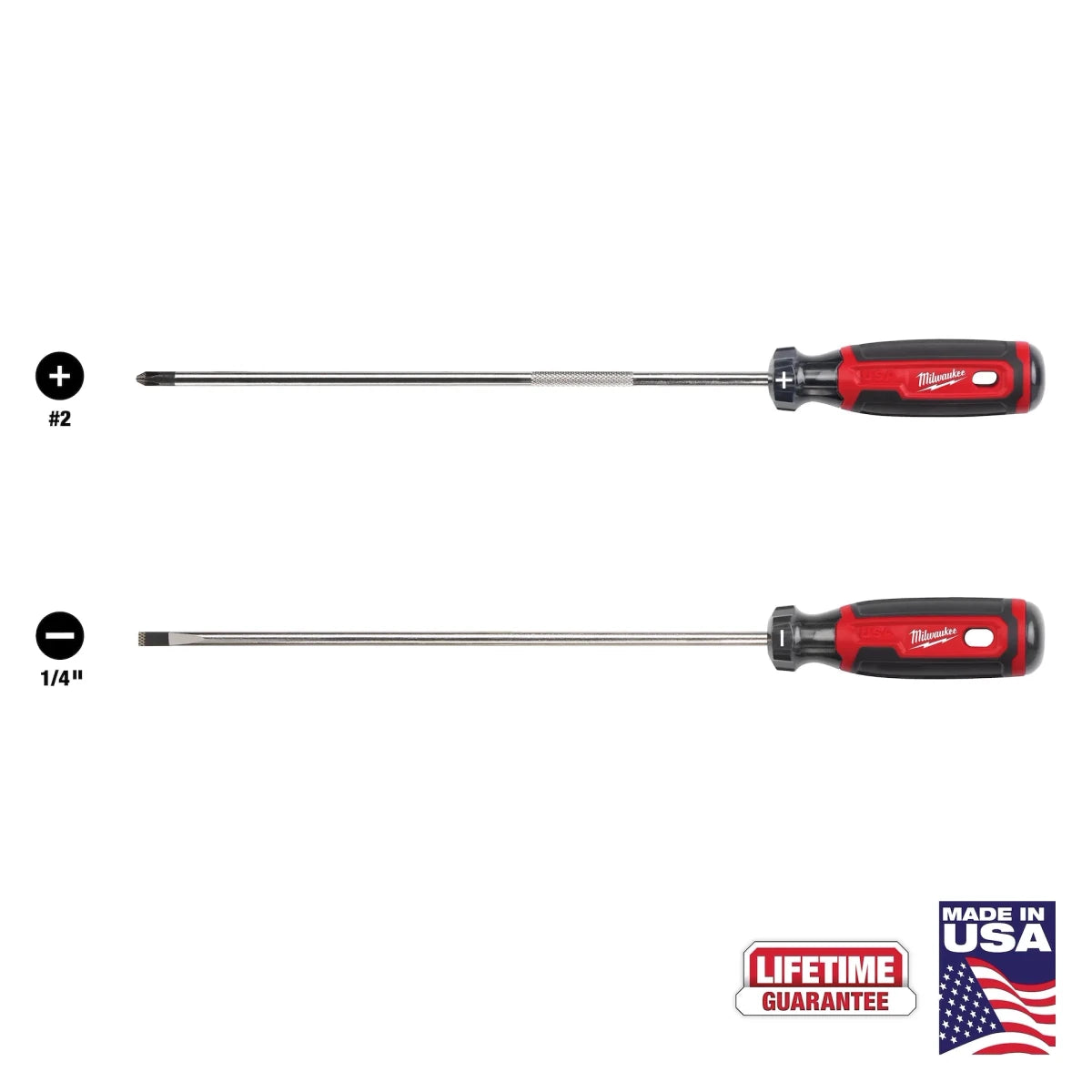 2 PC. 10" Cushion Grip Screwdriver Set (USA) - AAA Industrial Supply