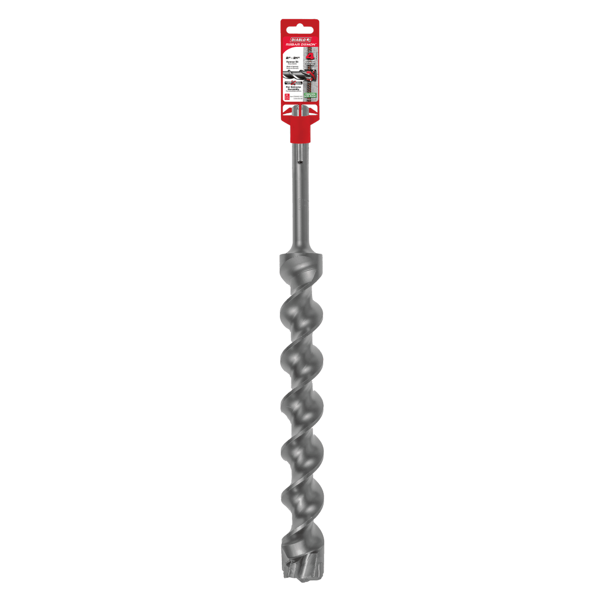 2" x 16" x 21" Rebar Demon™ SDS - Max 4 - Cutter Carbide - Tipped Hammer Drill Bit - AAA Industrial Supply