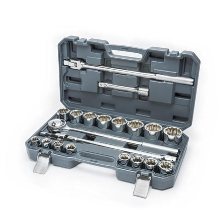 21 Piece 3/4" Drive 12 Point Standard SAE Mechanics Tool Set - AAA Industrial Supply