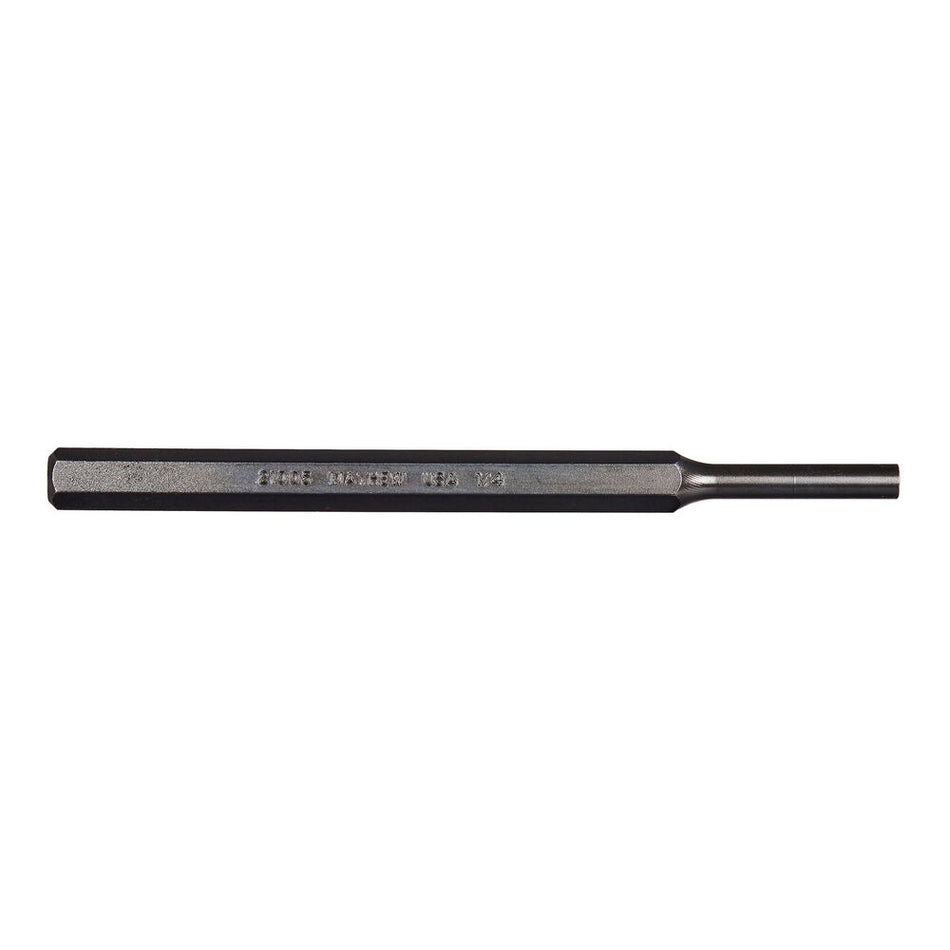 Mayhew Tools 21005 SAE Pin Punch, 1/4 x 1.25" Pin, 5-3/4" OAL x 3/8" Body, Black Oxide Finish