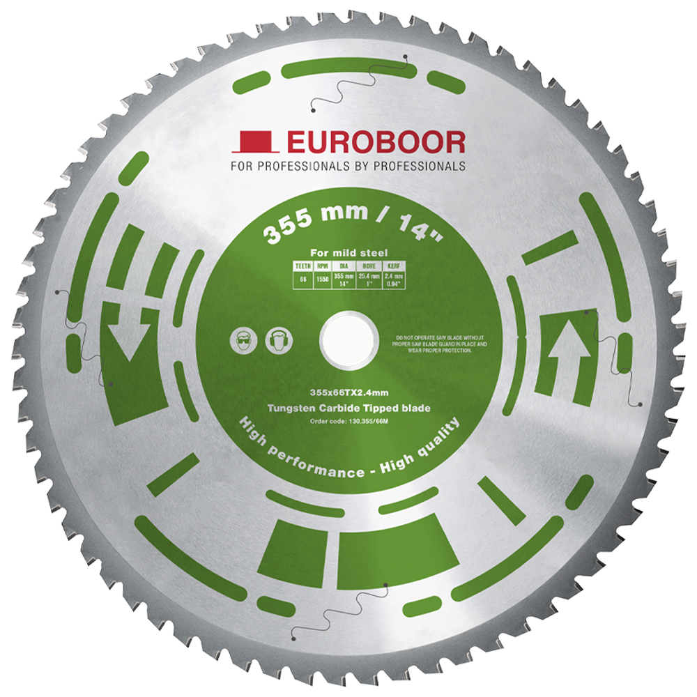 Saw blade, 75Cr1, D 355 mm / 14 inch, T 66.