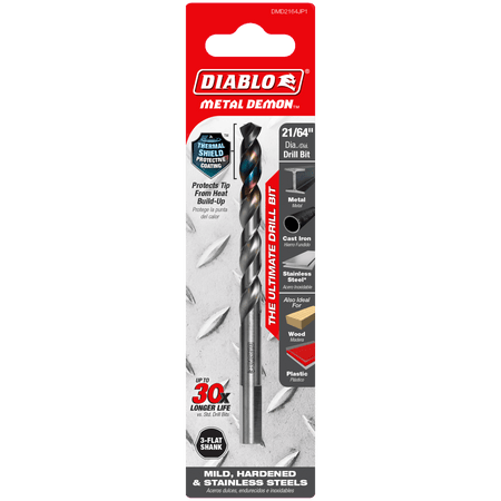 21/64" Metal Demon™ Drill Bit for Mild, Hardened and Stainless Steels - AAA Industrial Supply