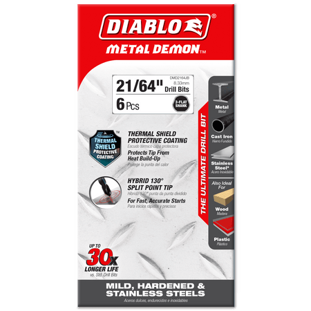 21/64" Metal Demon™ Drill Bits for Mild, Hardened and Stainless Steels - AAA Industrial Supply
