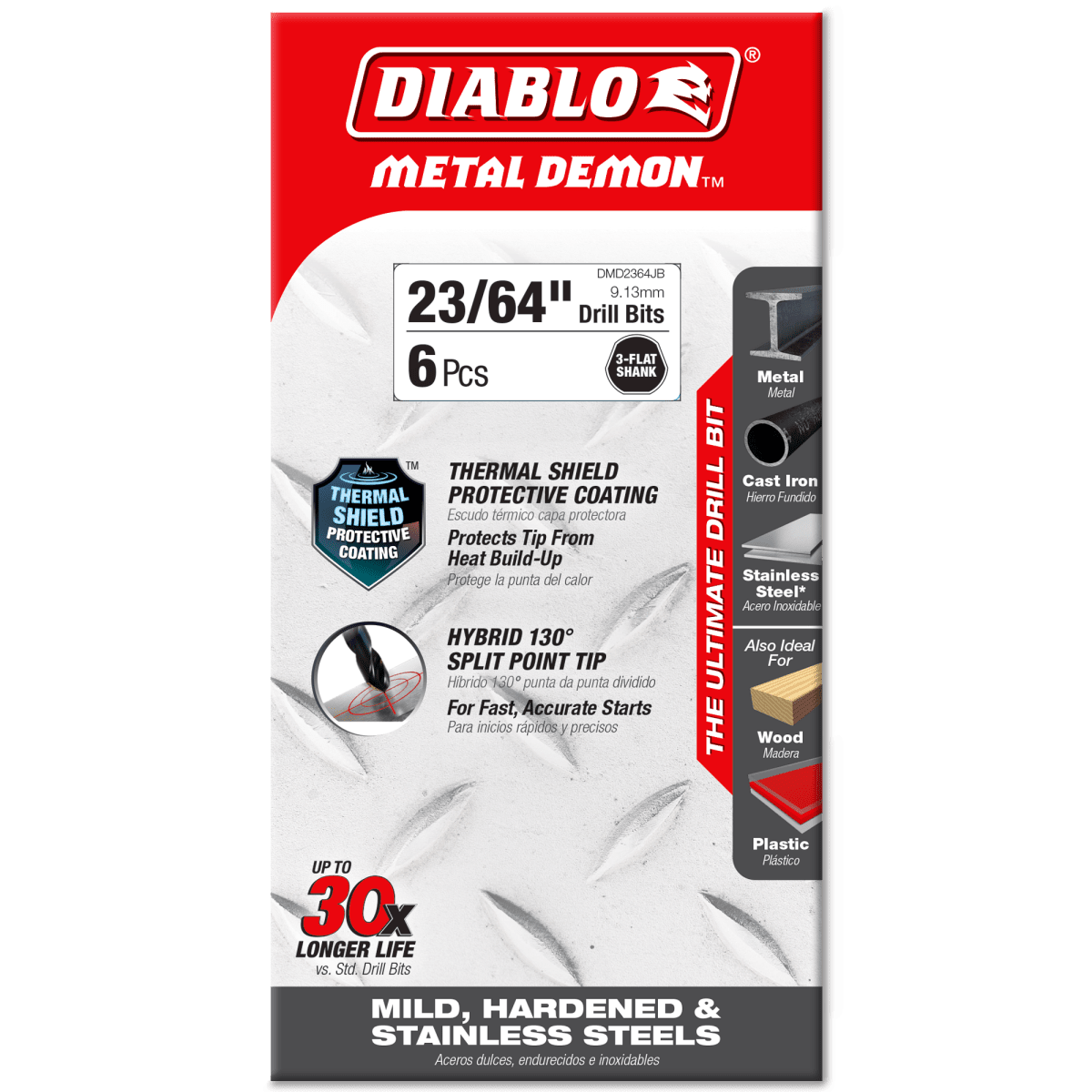 23/64" Metal Demon™ Drill Bits for Mild, Hardened and Stainless Steels - AAA Industrial Supply