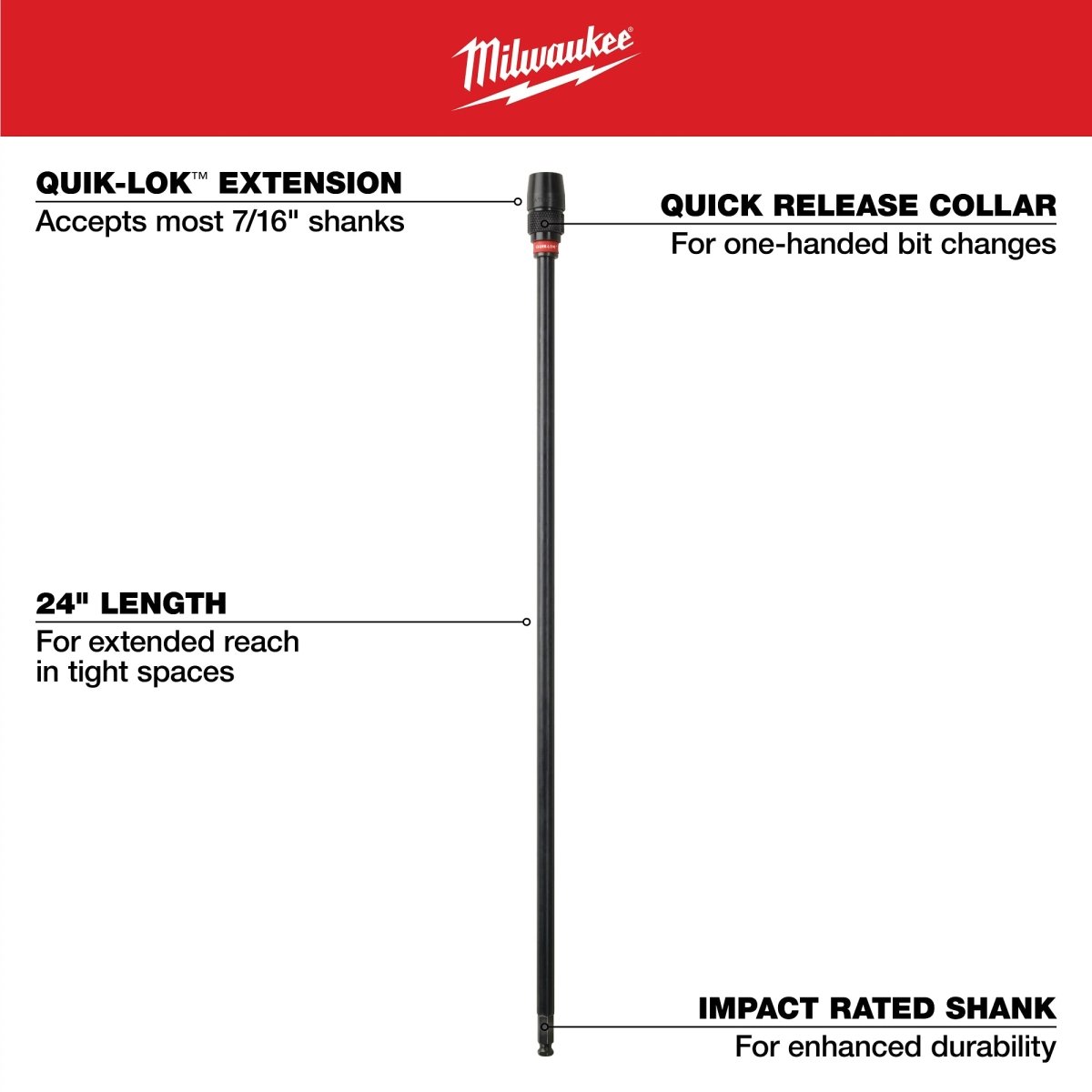 24" x 7/16" Universal QUIK - LOK™ Extension - AAA Industrial Supply