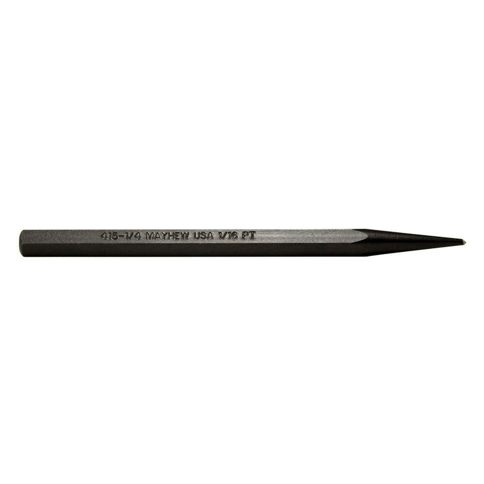 Mayhew Tools 24005 Center Punch, 1/16" - 1.5 mm x 4", Black Oxide Finish