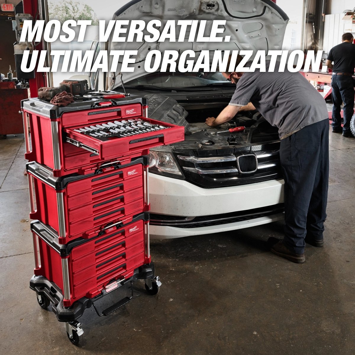 242pc. 1/4”, 3/8”, & 1/2” Drive Metric & SAE Ratchet & Socket Set with PACKOUT™ 4 - Drawer Tool Box - AAA Industrial Supply