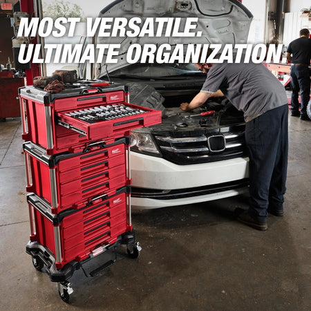 242pc. 1/4”, 3/8”, & 1/2” Drive Metric & SAE Ratchet & Socket Set with PACKOUT™ 4 - Drawer Tool Box - AAA Industrial Supply