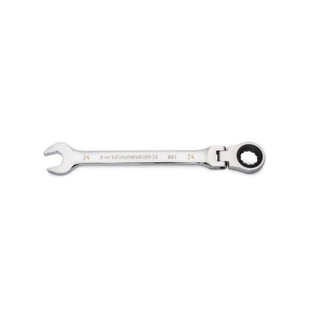 24mm 90 - Tooth 12 Point Flex Head Ratcheting Combination Wrench - AAA Industrial Supply