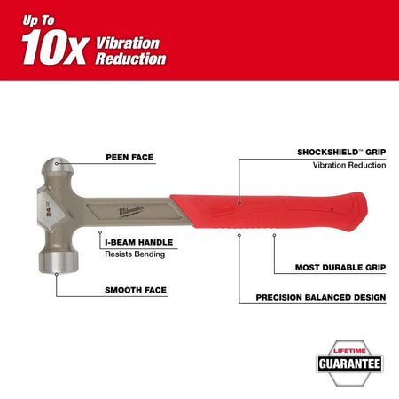 24oz STEEL BALL PEEN HAMMER - AAA Industrial Supply
