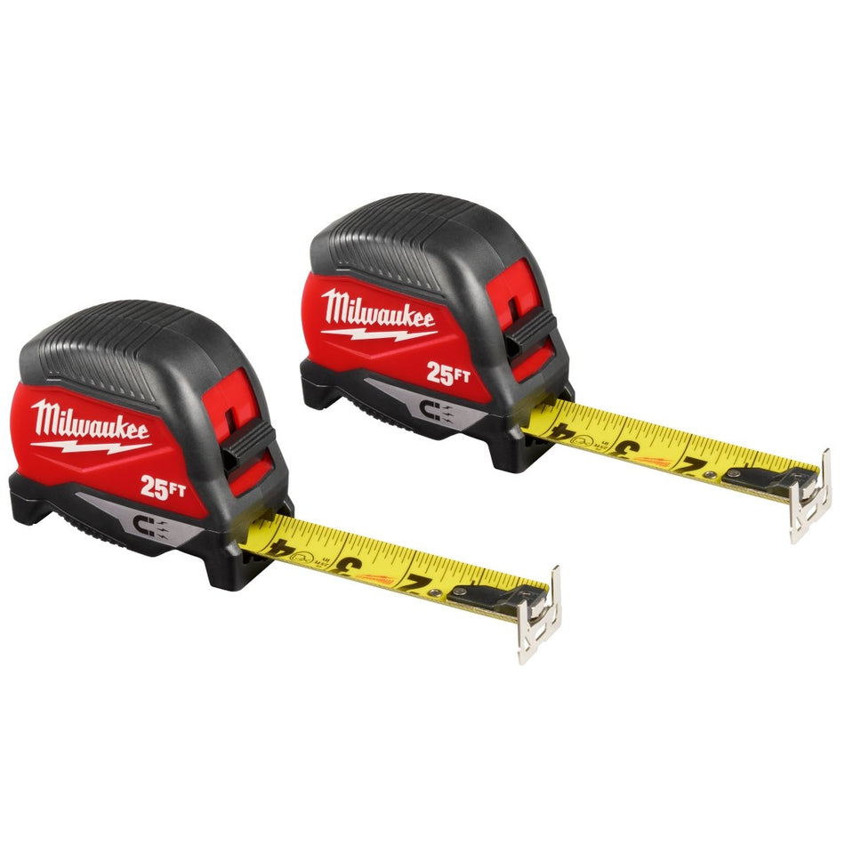 25ft Magnetic Tape Measure 2 - Pack - AAA Industrial Supply