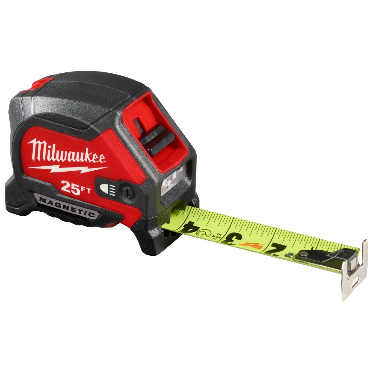 25ft Magnetic Tape Measure w/ Rechargeable 100L Light - AAA Industrial Supply