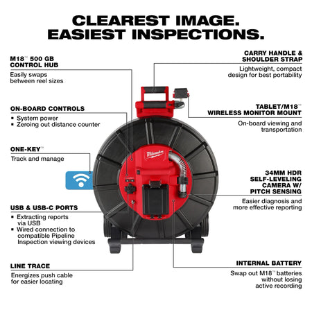 Milwaukee M18™ 325’ Stiff Modular Pipeline Inspection System