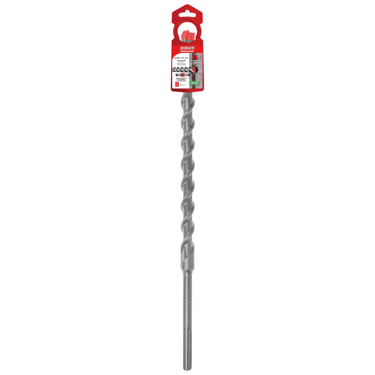 27/32"x 16"x 21" Rebar Demon™ SDS - Max 4 - Cutter Full Carbide Head Hammer Drill Bit - AAA Industrial Supply