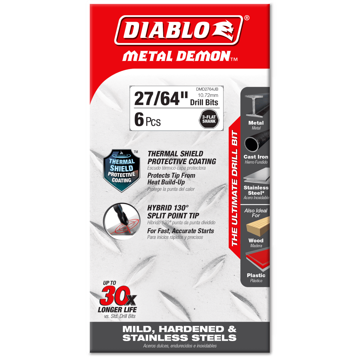 27/64" Metal Demon™ Drill Bits for Mild, Hardened and Stainless Steels - AAA Industrial Supply