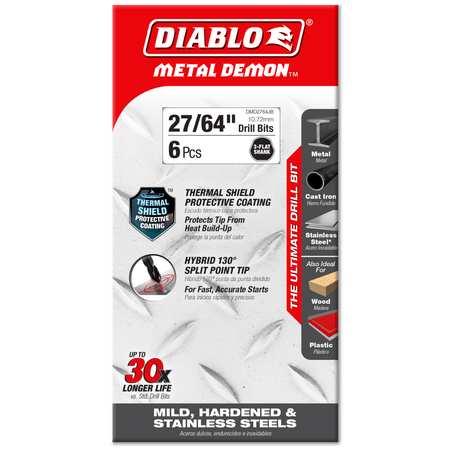 27/64" Metal Demon™ Drill Bits for Mild, Hardened and Stainless Steels - AAA Industrial Supply