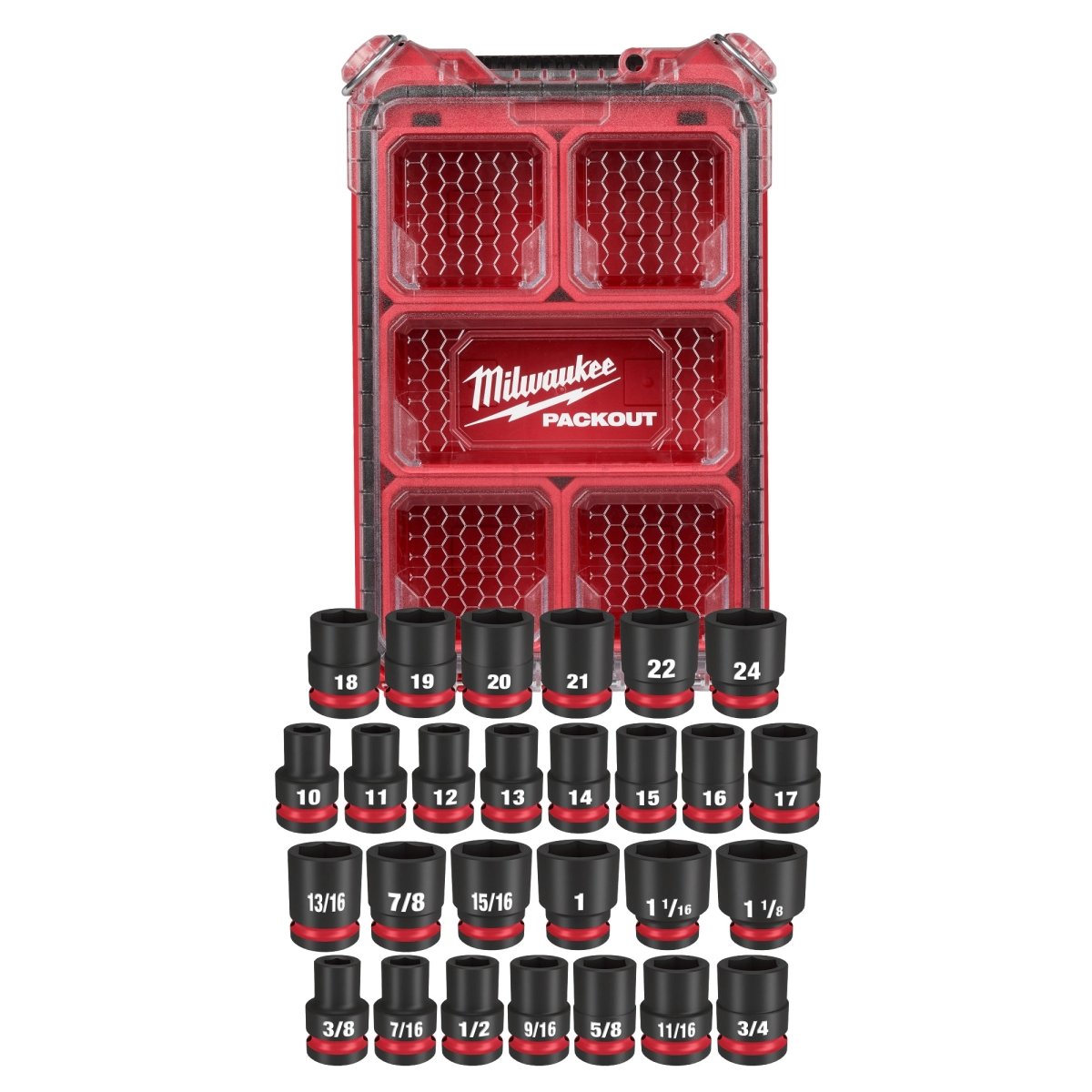 27PC SHOCKWAVE™ Impact Duty Socket 1/2” Drive MM & SAE Set with PACKOUT™ - AAA Industrial Supply