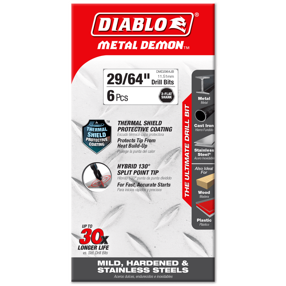 29/64" Metal Demon™ Drill Bits for Mild, Hardened and Stainless Steels - AAA Industrial Supply
