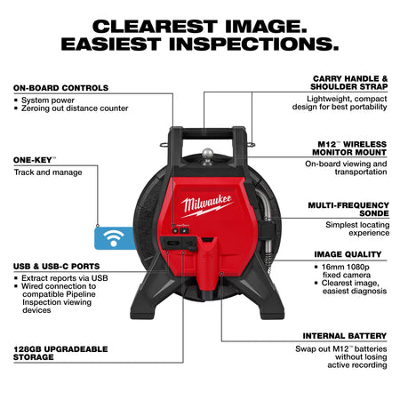 Milwaukee M12™ 65’ Ultra Flex Compact Inspection Camera Kit