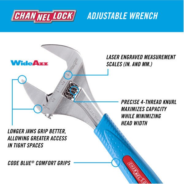 2pc Channellock Adjustable Wrench Set - AAA Industrial Supply