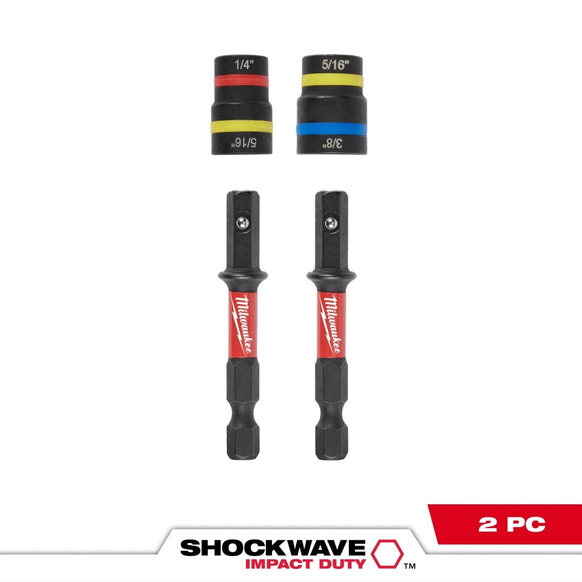 2PC SHOCKWAVE™ Impact Duty QUIK - CLEAR™ 2 - in - 1 Magnetic Nut Driver Set - AAA Industrial Supply