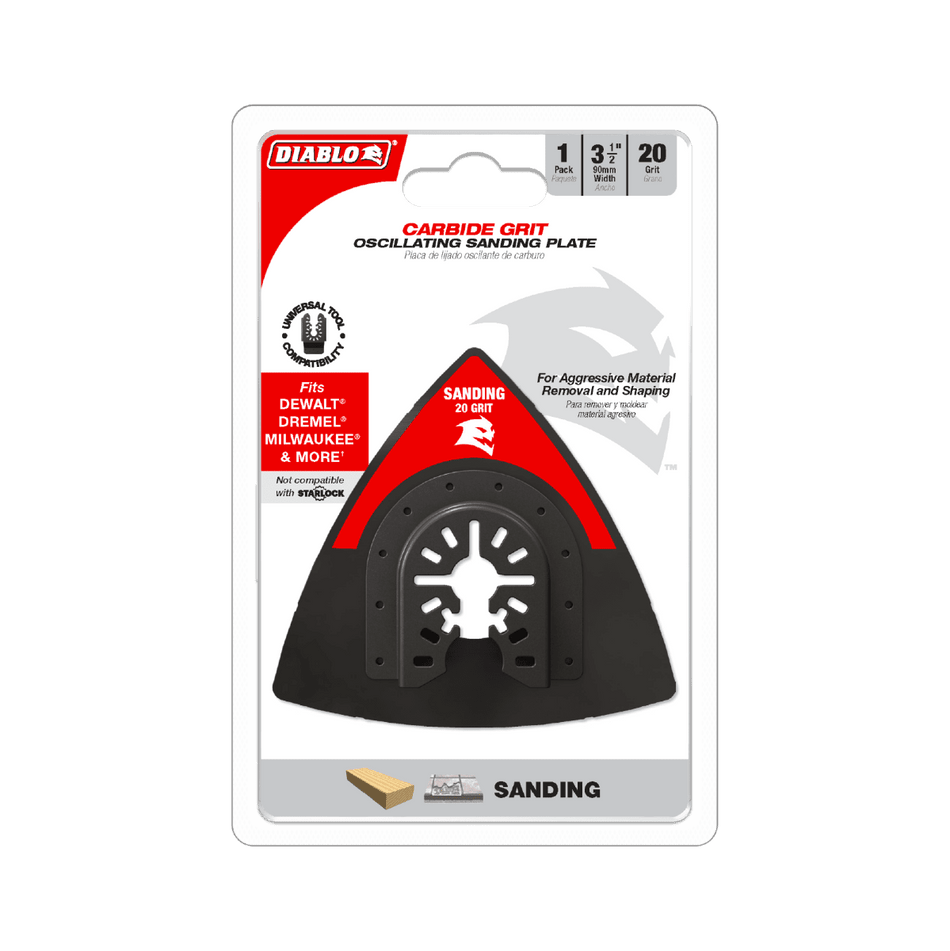3 - 1/2" 20 - Grit Universal Fit Oscillating Sanding Plate - AAA Industrial Supply