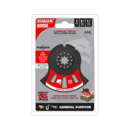 3 - 1/8" AMPED™ Demo Demon™ Starlock Carbide Teeth Oscillating Blade for General Purpose Cuts - AAA Industrial Supply