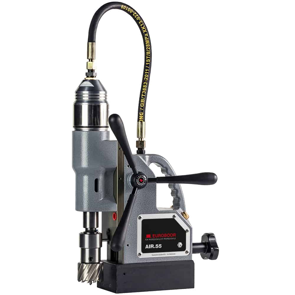 Pneumatic magnetic drilling machine, 55mm - 2 3/16", 6.3 bar.
