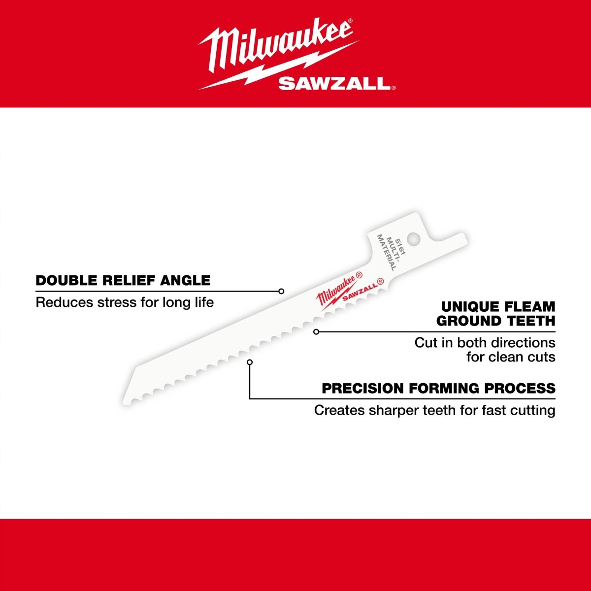 3 - 5/8" 14 TPI SAWZALL® Blade for Metal Scroll (5 PK) - AAA Industrial Supply