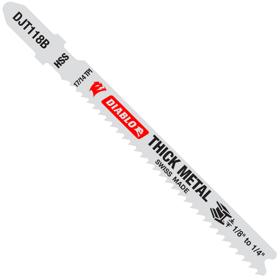 3 - 5/8" 17/14TPI High Speed Steel Jig Saw Blades for Thick Metal (5 - pk) - AAA Industrial Supply