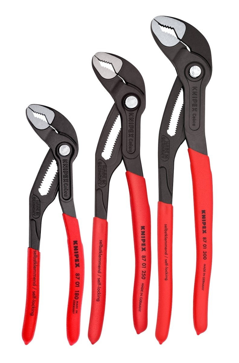 3 Pc Cobra® Water Pump Pliers Set, Non - Slip Plastic - AAA Industrial Supply