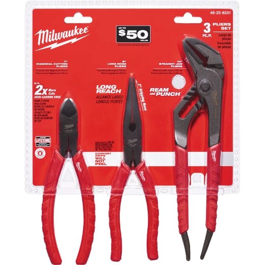 3 PC. Comfort Grip Pliers Kit - AAA Industrial Supply