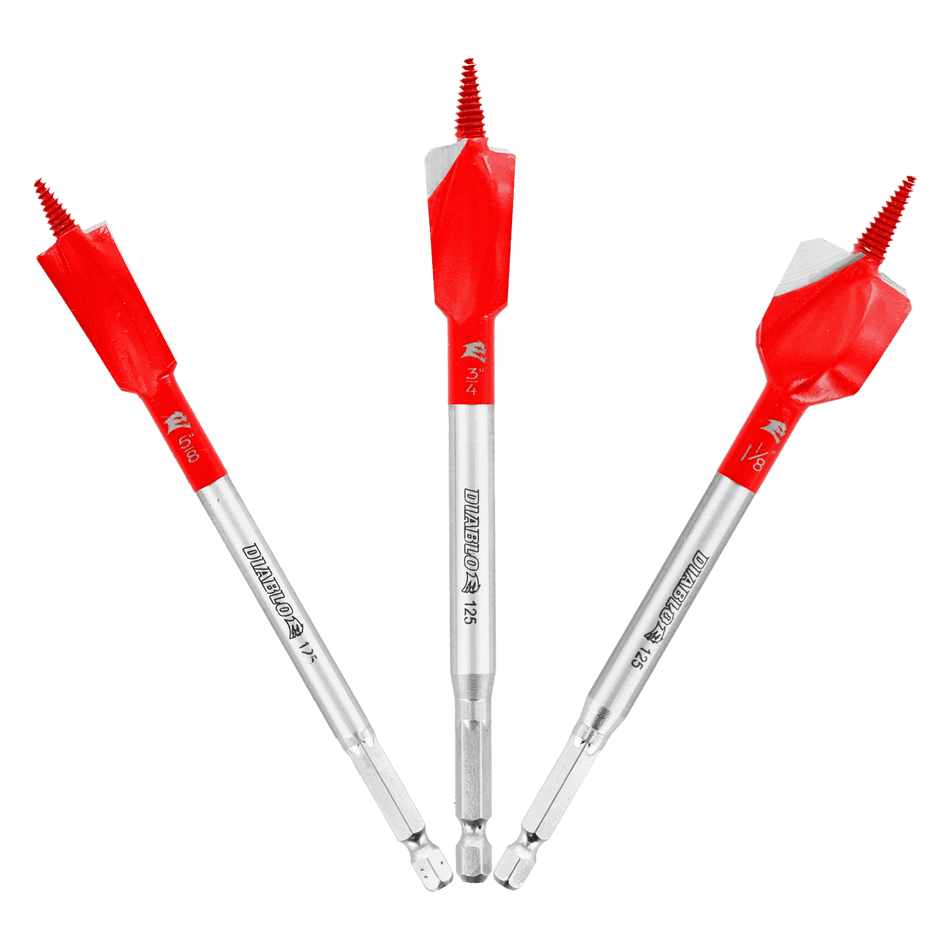 3 pc Demo Demon™ Spade Bit Set for Nail - Embedded Wood (3 - pc) - AAA Industrial Supply